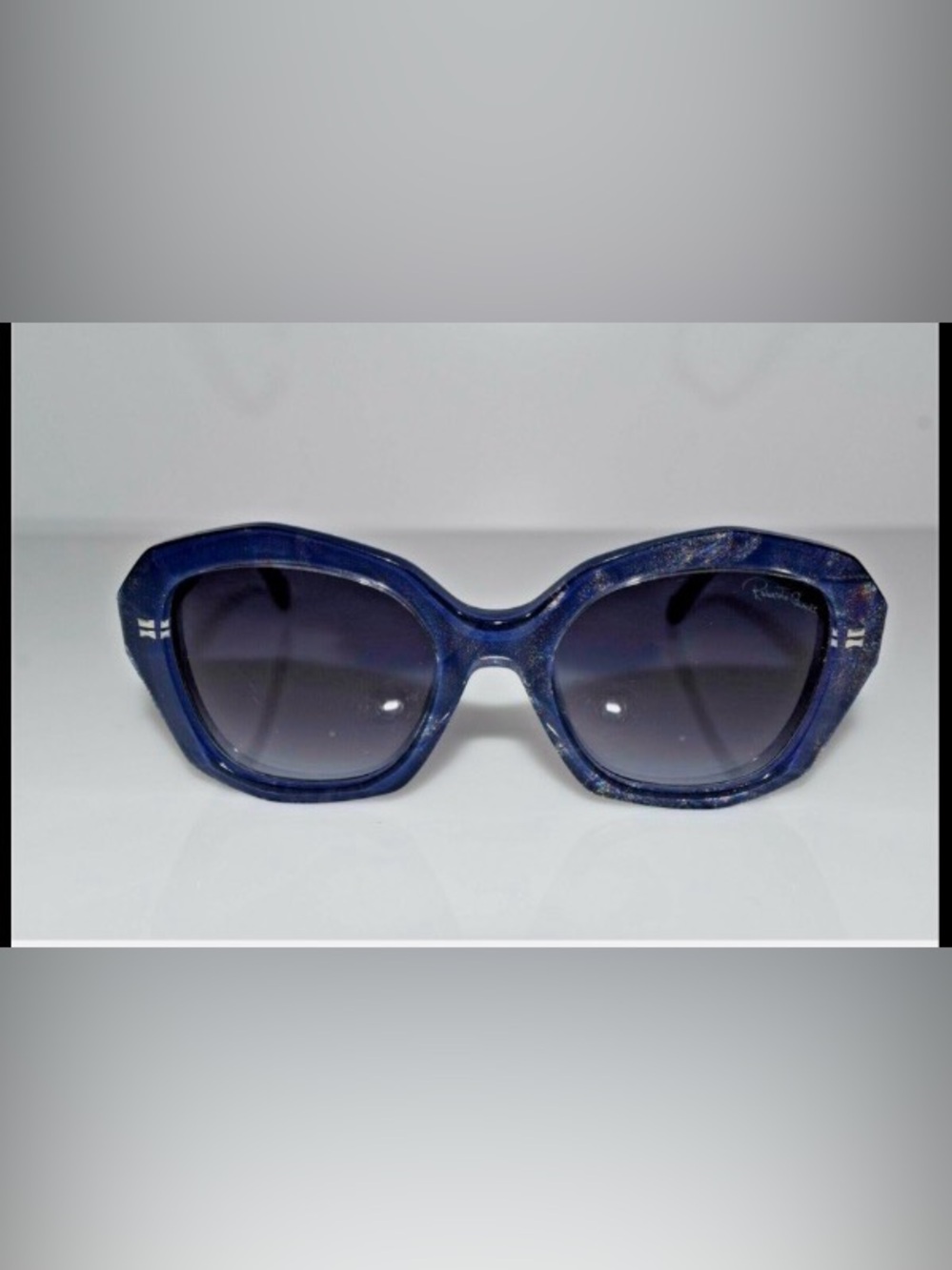 New Roberto Cavalli Authentic Alathfar Blue Glitter 797S 92B 54mm Sunglasses